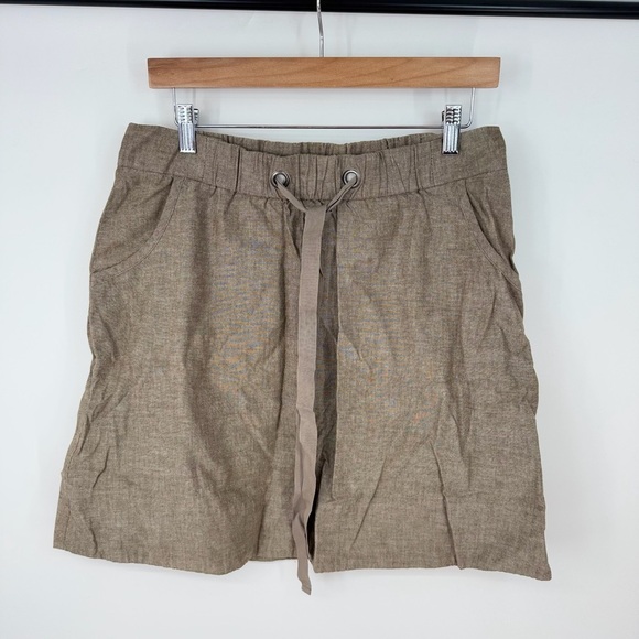 Eileen Fisher Cotton High Rise Drawstring Side Pocket Mini Skirt - Picture 1 of 3